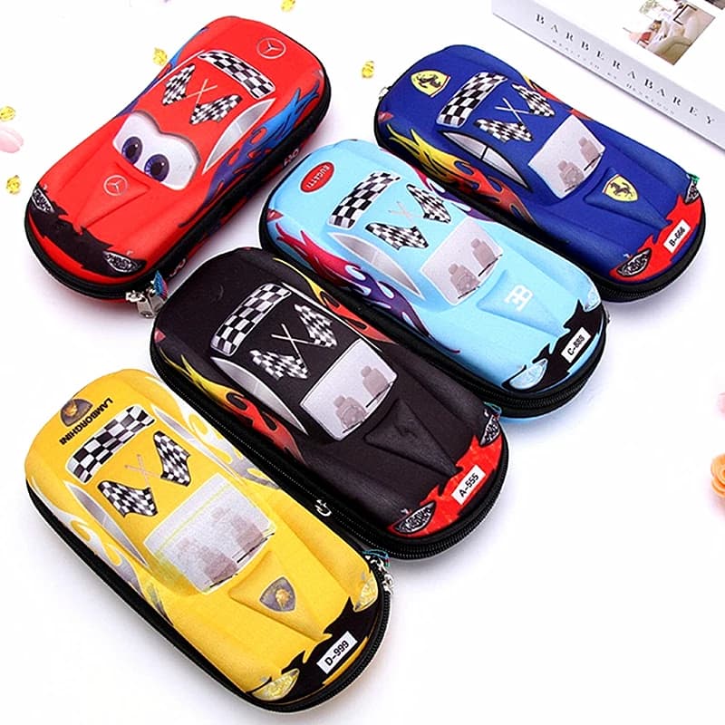 cute school pencil case for boys and girls,cartoon car pencil case,3D EVA pen case for childres,best gifts for your kids